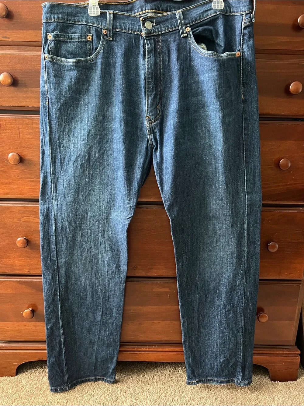 Classic Men's Dark Blue Straight-Leg Jeans